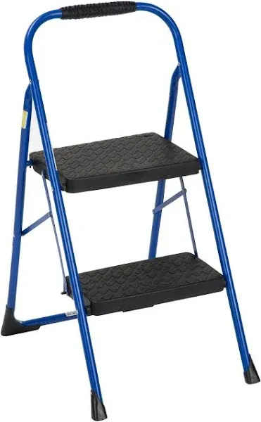 Cosco Two Step Big Step Folding Step Stool with Rubber Hand Grip Blue