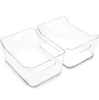 BINO | Plastic Storage Bins, Large - 2 Pack, Clear | the SOHO COLLECTION | Pantr