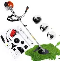 Weed Wacker 58CC 4-in-1 Gas Powered String Trimmer, Straight Shaft String Trimmer Brush Cutter with U-Handle and Trimming Heads for Grass/Heavy Bush/(Green)