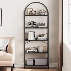 IDEALHOUSE 5 Tier Arched Bookshelf Display Racks Tall Standing Bookshelves