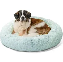 Best Friends by Sheri The Original Calming Donut Dog and Cat Bed in Shag Fur, Oyster, Extra Small, 18x18