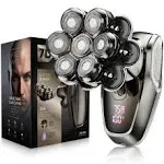 7D Head Shavers for Bald Men, SHPAVVER Detachable Head Shaver LED Display Drywet Bald Head Shavers for Men, Ipx7 Waterproof Head Shavers for Men with