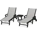 POLYWOOD Coastal 3-Piece Wheeled Chaise Set