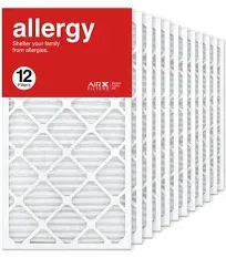 Airx Filters Allergy 20X25X1 Merv 11 Pleated Air Filter - Made In The, Box Of 6.