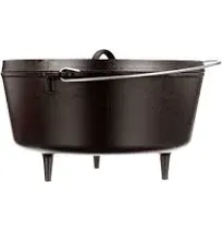 4 Quart Pre-Seasoned Cast Iron Camp Dutch Oven with Lid - Dual Handles - Use in 