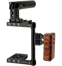 PROAIM SnapRig DSLR Camera Cage Rig with Top & Side Handles. Height-Adjustable with Interchangeable 15mm Support Rods. Cold Shoe, Tripod & Accessory Mounting Options (UC-01)