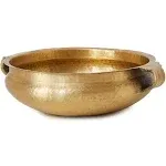 Serene Spaces Living Gold Handi Bowl - Hammered Texture, Decor for Living Rooms, Entryways, Restaurants, Indian Wedding, Table Centerpiece - Select