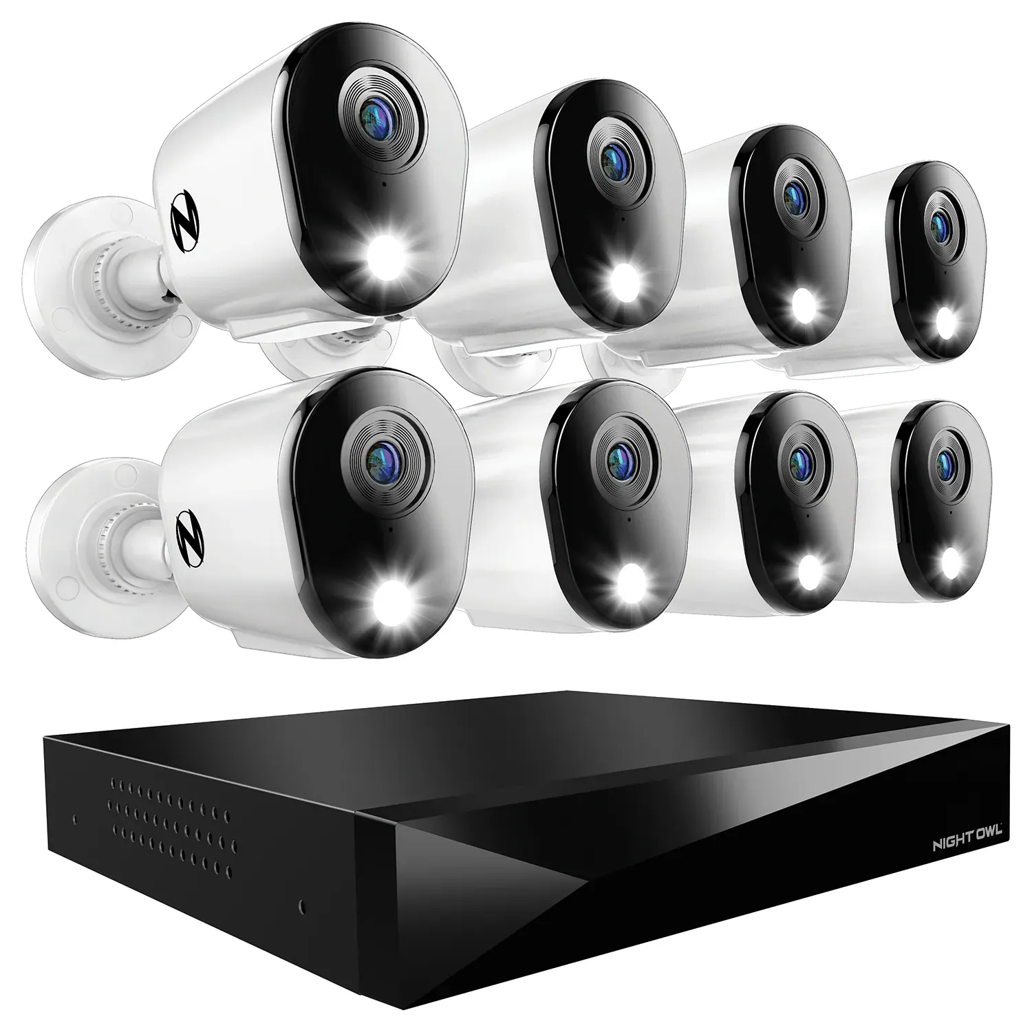 Night Owl CL-FT4D2-88L 12 Channel (8 Wired 4 Wi-Fi) 2K DVR Security System Cameras with 2TB Hard Drive