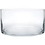 Royal Imports Flower Glass Vase Decorative Centerpiece for Home or Wedding - Cylinder Shape, 4" Tall, 8" Opening, Clear