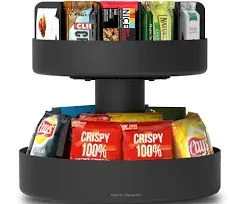 Mind Reader Supreme Lazy Suzan Condiment/Snack Organizer |Black