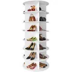 SpaceAid 360 Rotating Shoe Rack Closet 7-Tier White