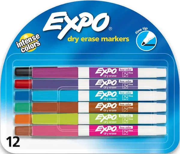 Expo Low-Odor Dry Erase Fine Markers