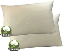 MoonRest Certified -%100 Organic Natural Fabric Bed Sleeping Pillow, Down-Like Fill - Standard Size - 20” X 26”