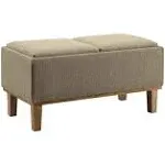 Convenience Concepts Designs4Comfort Brentwood Storage Ottoman, Sandstone