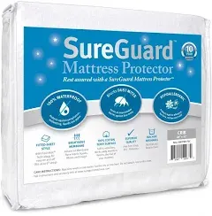 SureGuard Twin Extra Long (XL) Mattress Protector - 100% Waterproof, Hypoallergenic - Premium Fitted Cotton Cover - Smooth