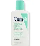 CeraVe Travel Size Foaming Face Cleanser For Normal To Oily Skin With Hyaluronic Acid (3 fl oz)