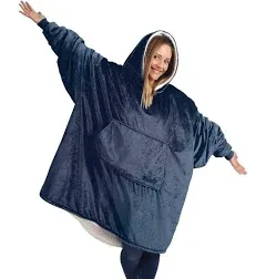 Original Microfiber Wearable Blanket Hoodie for Adults w/ Pocket, Grey