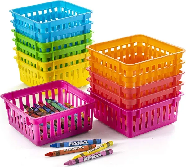 Classroom Storage Baskets Crayon and Pencill Container | Classroom Organization| Storage Basket, Shelf and Desk Organizer | For Classrooms, Office Desk, Small Desk, and Toy Storage