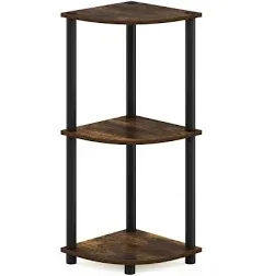 Furinno 11.6"W X 11.6"D X 29.6"H 3-Shelf Decorative Shelves, Dark Walnut