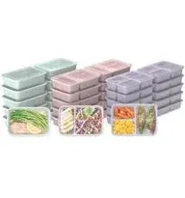 ® Prep 60-Piece Meal Prep Kit - Reusable Food Containers 1-Compartment, 2-Com...