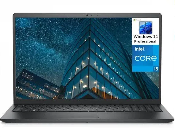 Dell Vostro 3520 Business Laptop, 15.6" FHD 120Hz Display, Intel Core i5-1235U (Beats i7-1195G7), 16GB RAM, 512GB SSD, SD Card Reader, Webcam, HDMI, RJ-45, Wi-Fi, Windows 11 Pro, Black