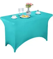 LZY Spandex Fitted Stretch Table Cover for 6 ft or 4ft or 8ft Folding Table, Rectangular Cocktail Tablecloth, Perfect for Party or Banquet