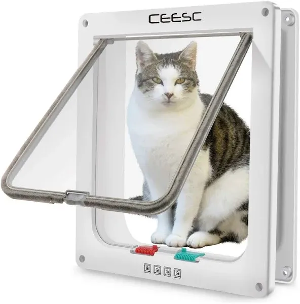 petpetssmart Cat Door Flap Extra Large 4 Way Locking for Interior Exterior Doors