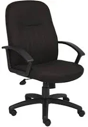 Boss Office Products Mid Back Fabric Managers Chair in Black