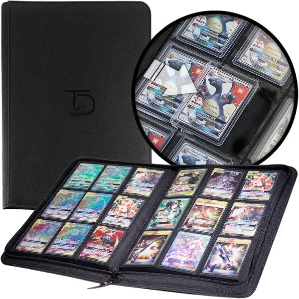 TopDeck TopLoader Binder | Holds 200+ Toploaders Hard Cases | 9 Pocket Trading Cards Album | Long Term Storage Binder | Side Load Sleeves | Pokemon/MTG/Yugioh/TCG Folder | Trading & Sports Holder