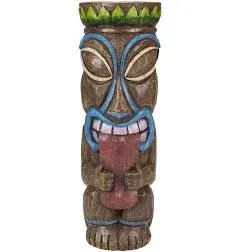 Solar Lighted Outdoor Garden Fire Tiki Statue