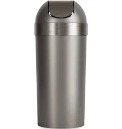 Modern Stainless Steel 16.5-Gallon Trash Can with Swing Lid - Indoor and Outdoor