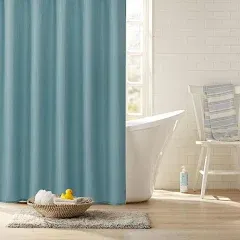 Clorox 100% Polyester Shower Curtain Set with Waterproof Peva Liner and 12 Metal Hooks