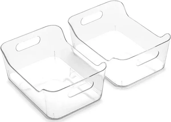 Bino Plastic Storage Bins, Small 2 Pack, Clear THE Soho Collection