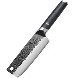 MITSUMOTO SAKARI 7 inch Japanese Nakiri Chef Knife, High Carbon Stainless Steel Vegetable Kitchen Knife