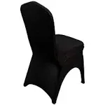 Black Premium Stretch Spandex Banquet Chair Cover, Fitted Wedding Chair Cover With Foot Pockets 160 Gsm 3-Way Open Arch