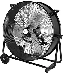 24&#034; High Velocity Industrial Drum Fan, 8100 CFM 3-Speed Heavy Duty Metal Shop...