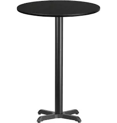 Flash Furniture 30'' Round Laminate Table Top with 22'' x 22'' Bar Height Table Base