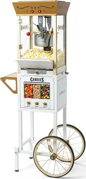 Nostalgia NKPCRTCD8IVY 53" Popcorn Cart - Ivory