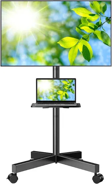 Mobile TV Stand for 23-60 Inch LCD LED Flat/Curved Panel Screen TVs Tilt TV Cart