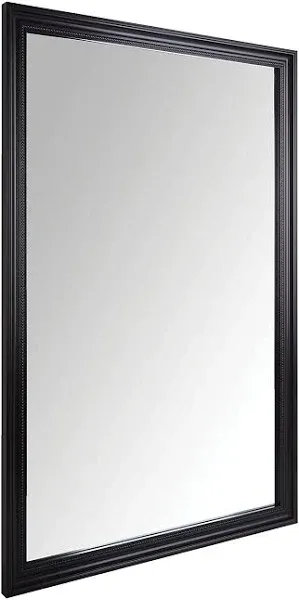 Amazon Basics Rectangular Wall Mount Mirror 24" x 36", Wide Trim, Barnwood