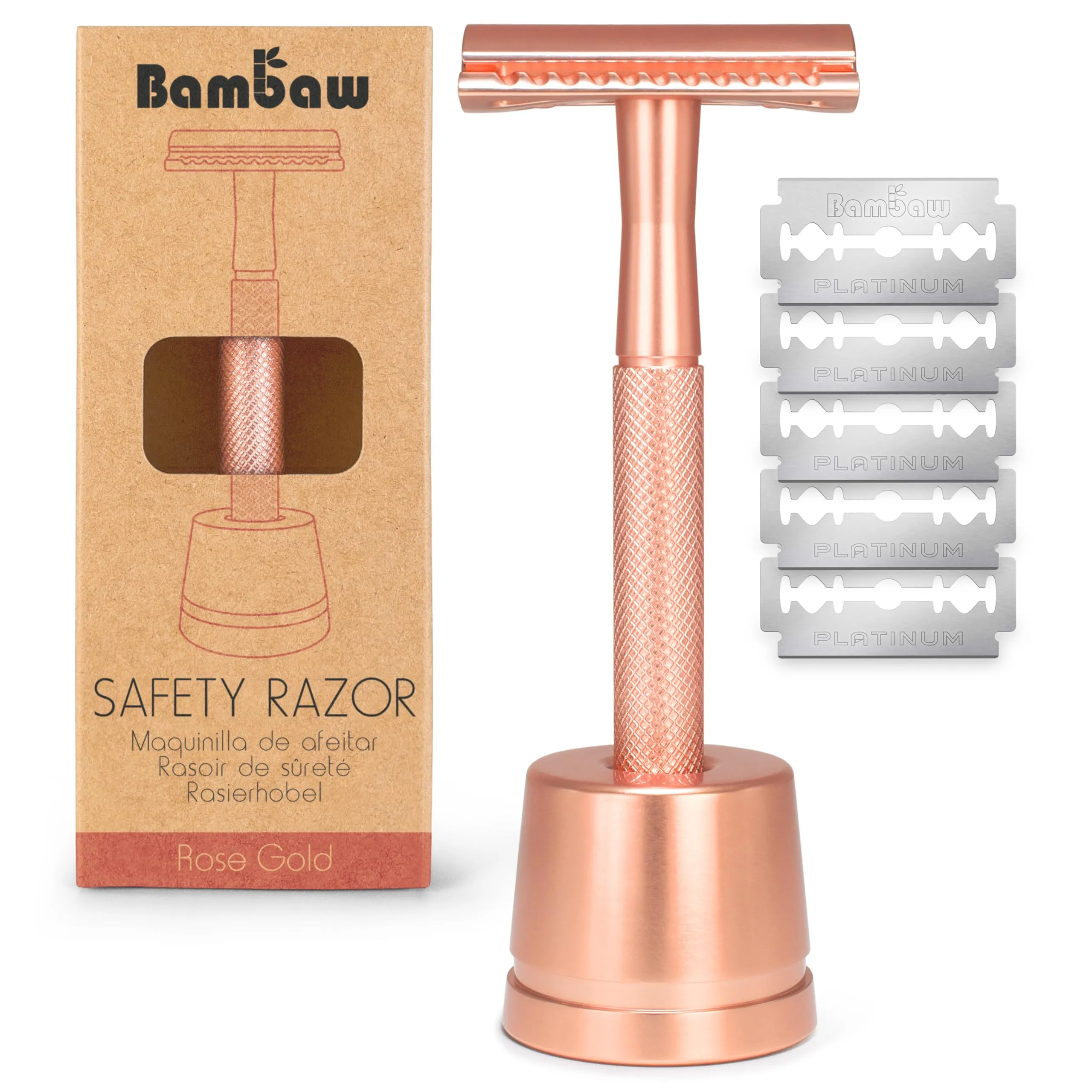 Safety Razor with Stand Rose gold