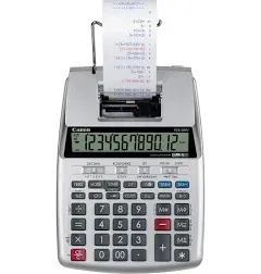 Canon 12 Digit Mini Desktop Printing Calculator 120V AC Tax Currency Two Color