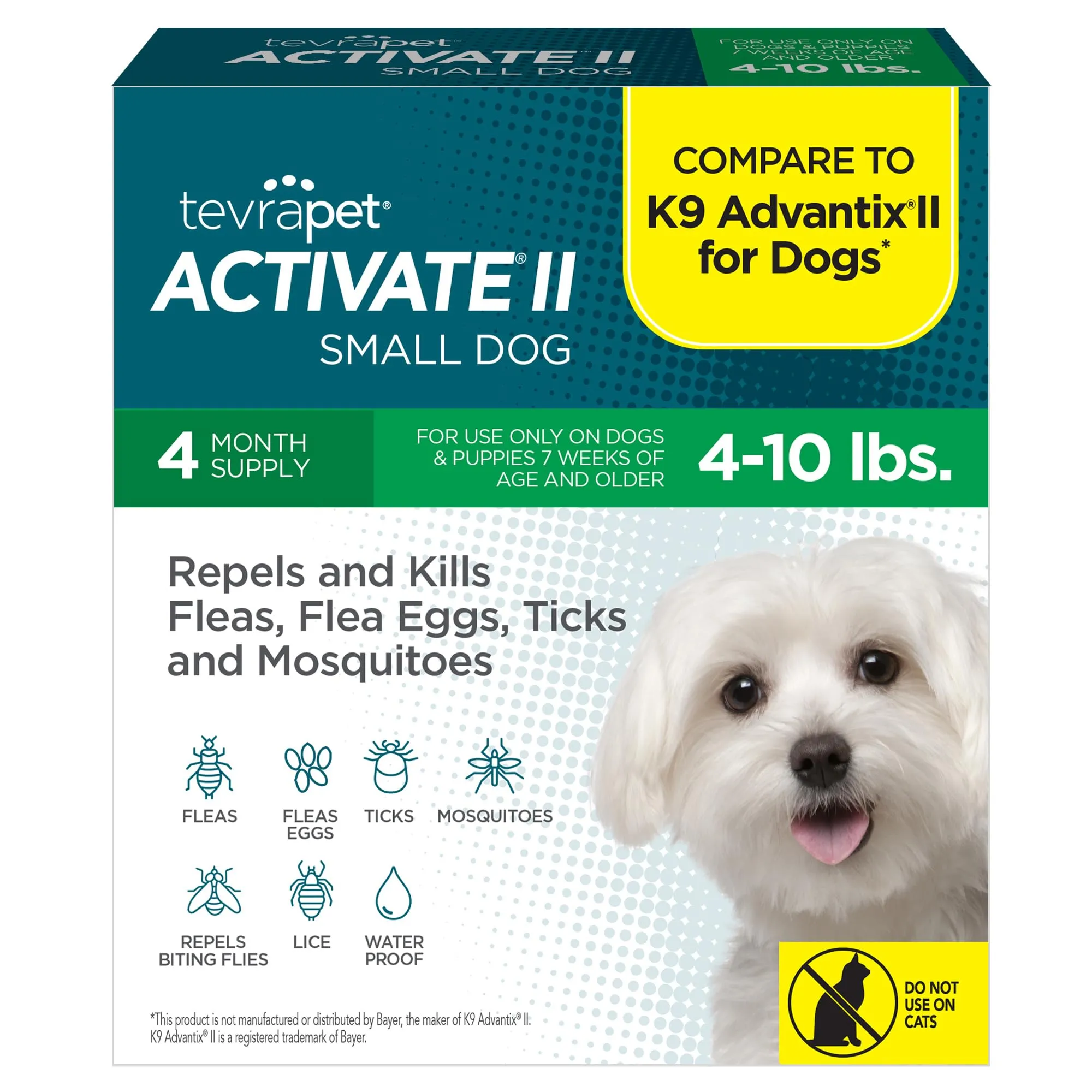 TevraPet Activate II for Extra Large Dogs Over 55 lbs, 4 Doses