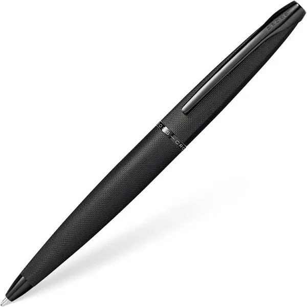 Cross ATX Ballpoint Pen - Brushed Black PVD with Etched Diamond Pattern