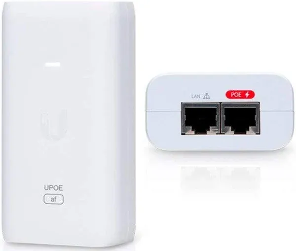 Ubiquiti Networks U-POE-AF 48VDC 15W Gigabit PoE Injector - White (1 Unit) NEW!