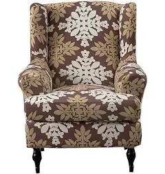 NILUOH Wing Chair Slipcovers 2 Pieces Stretch Spandex Wingback Chair Covers Sofa Slipcover Printing Wingback Armchair Slipcovers Furniture Protector Couch Soft with Elastic Bottom, 11