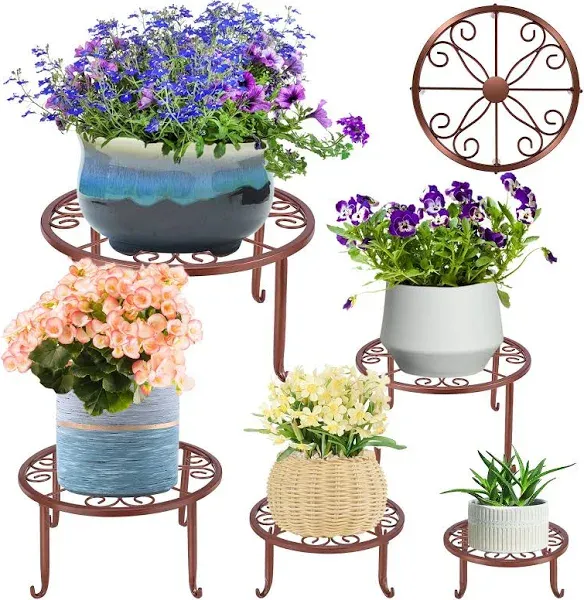 Plant Stand Indoor Metal Plant Stands Outdoor Heavy Duty Flower 5 Pack Brown