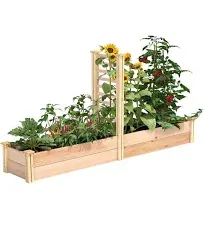 Greenes Premium Cedar Raised Garden Bed with Trellis, 16 in. x 8 ft. x 11 in.