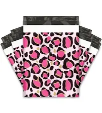 10x13 Pink Leopard Print Poly Mailers Shipping Envelopes Premium Printed Bags