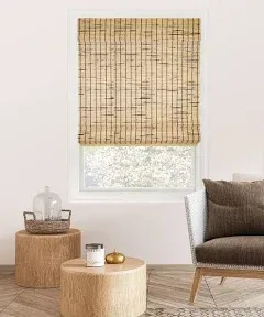 CHICOLOGY Bamboo Roman Shades - Customer Favorite Light Filtering Blinds for Windows, Premium Quality, Ideal for Home, Squirrel Brown, 34" W X 48" H